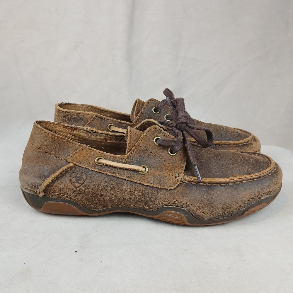 Ariat Gleeson 9.5 Mens Shoes Boat Moc Brown Casual‎